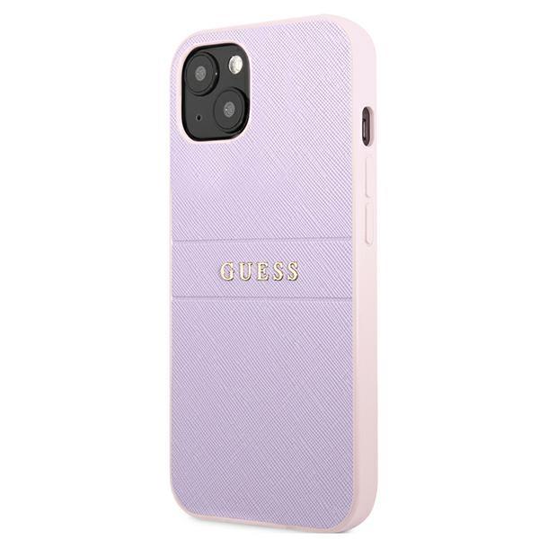 Guess Guhcp13Spsasbpu Iphone 13 Mini5,4 Fioletowy/Purple Saffiano Hot Stamp & Metal Logo