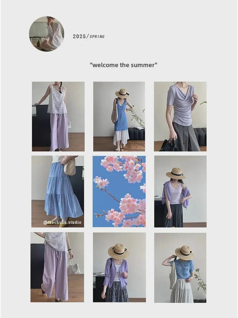 Sweet Lace Jacquard Suspenders Top for Women's Spring/Summer 2025 - YL201