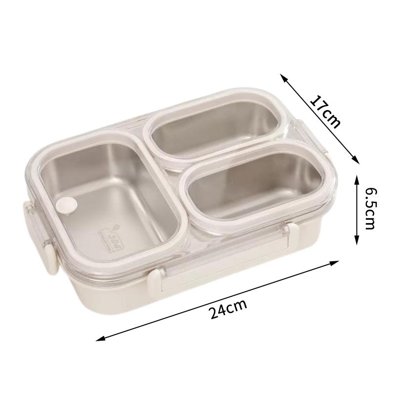 Leak-Proof 304 Stainless Steel Lunch Box 1000Ml Microwaveable Oven Safe Lunch Bento Box Sealed Compartmentalized Lunch Box