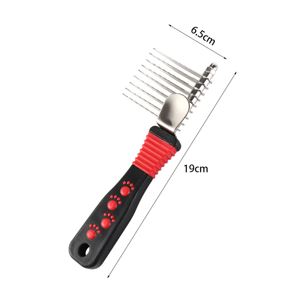 Professional Pet Dematting Fur Rake Non-slip Handle Dog Grooming Brush  Dog Cat Cleaning