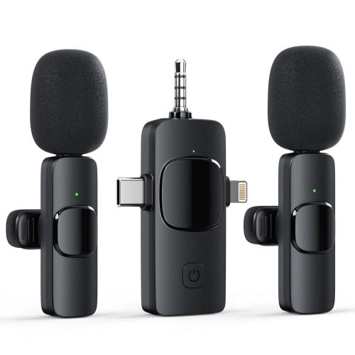 2-in-1 Pin Microphone with 360 Sound Collection and Recording, Instant Connection, Noise Reduction, Compatible with Smartphones and PCs, 3.5mm Connec