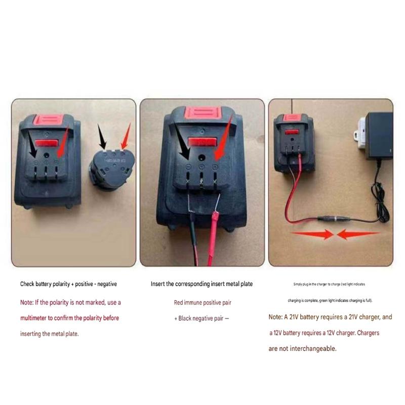 Ersatz 21V Akku-Ladegerät Netzteil zum Aufladen von Werkzeugakkus mit 80 cm Kabel und rundem Stecker für Werkstatt Garage täglichen Gebrauch