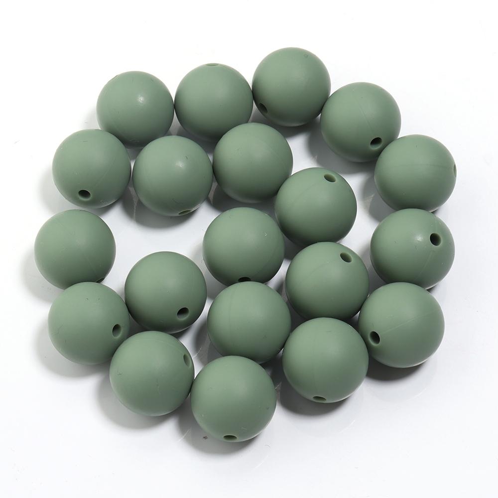 20pcs/Lot 12 15mm Candy Color Round Acrylic Imitation Silicone Beads Round Spacer Loose Bead for DIY Jewelry Making Accessories