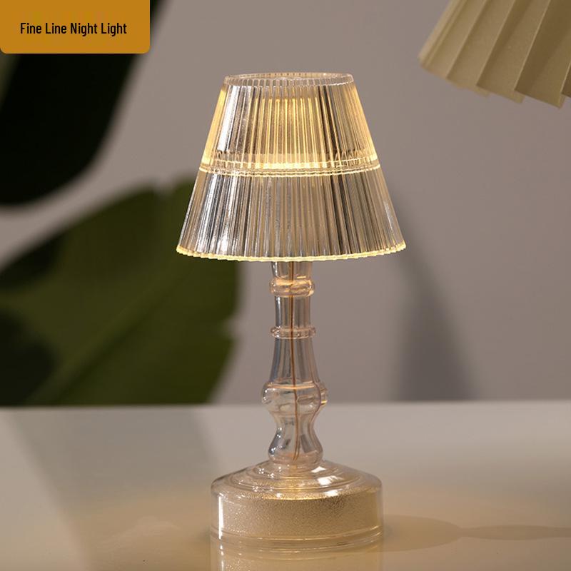 European Retro LED Night Lamp: Textured Small Desk or Bedside Decor with Palace Lantern Style
