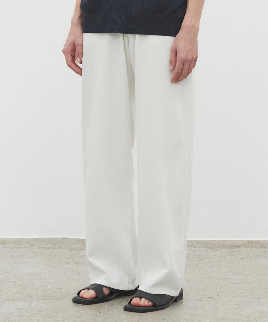 DECET [Summer Linen-Like] Linen Like Mid Rise Wide Jeans Dcpt039Ivory