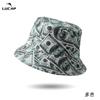 New men's and women's front and back double-sided basin hats, popular printed bucket hats, outdoor casual sun hats