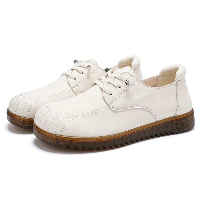 

Женские мокасины, кожаные туфли, повседневная обувь для ходьбы, минималистская летняя обувь для беременных для девочек EU:42 слоновая кость