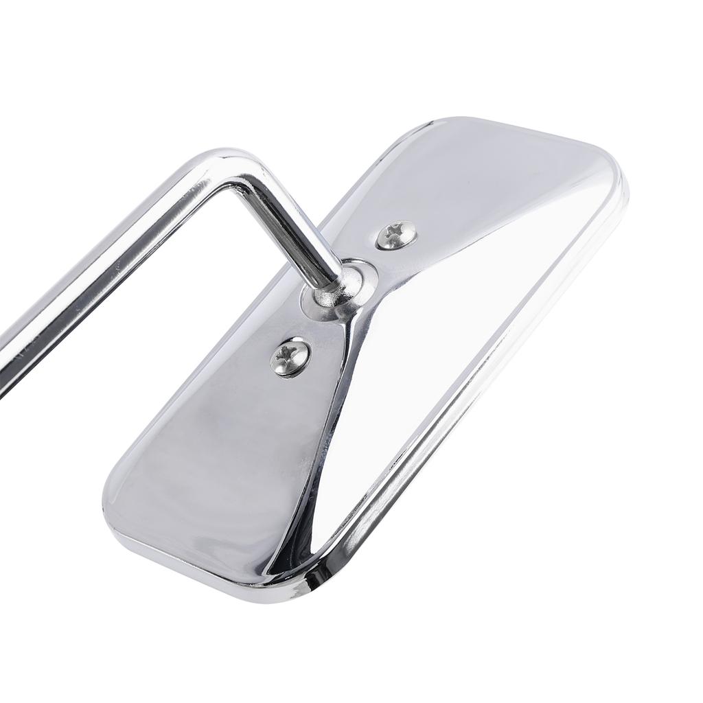 Chromovaná retro obdélníková zrcátka s úchytem pro Cafe Racer Bobber Chopper Tracker