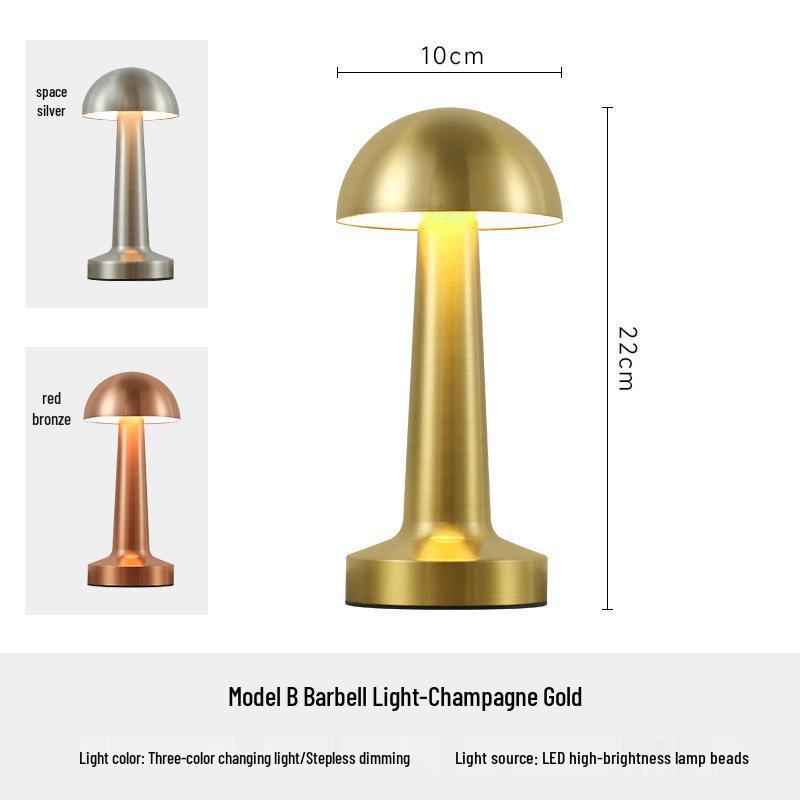 Retro Mushroom Desk Lamp - Color-Changing Eye Protection Bedside & Study Light