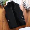 Men Winter Vest Stand Collar Solid Color Zipper Pockets Polar Fleece Cardigan Keep Warm Casual Style Winter Jacket Men Vest Coat for Fishing Hiking
