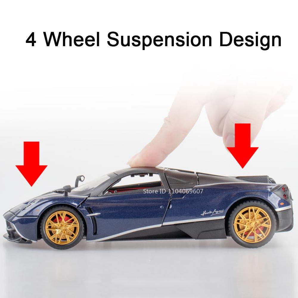 1:24 Pagani Huayra Dinastia Sport Car Model Toys Alloy Diecast Sound Light 4 Door Opened Racing Vehicle For Kids Gift Collection