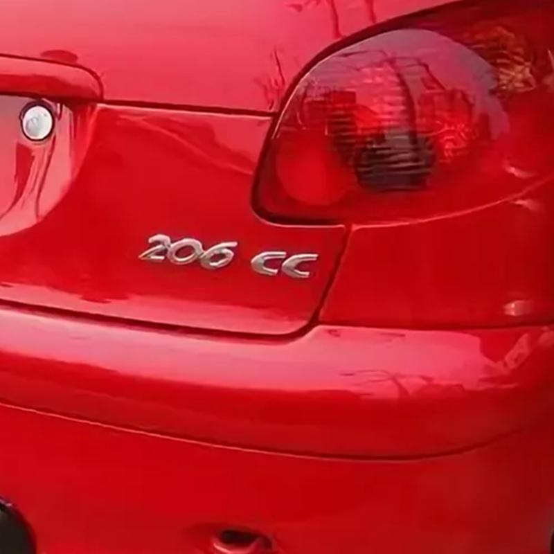 Adesivo Metallico 3D SQOB1 Emblema Decorazione RC 206 CC Adesivi per Bagagliaio Posteriore Per Peugeot Car Styling