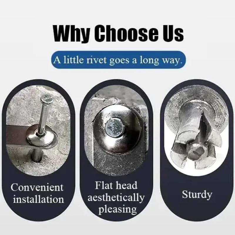 Aluminum Alloy Expansion Rivets Hammer Drive Expansion Rivet Knock Type Stainless Steel Rod Screws Nails Fasteners Hardware Tool