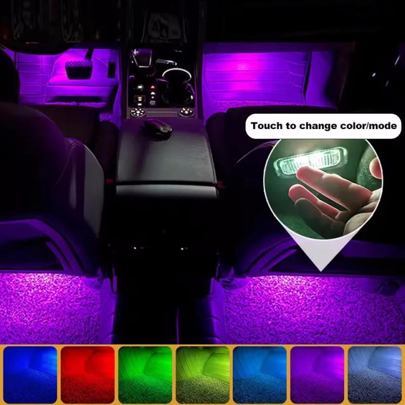 For Volkswagen VW Transporter Phaeton Eos Scirocco III Car Footwell Light Touch LED Kit Ambient Atmosphere Neon Lamp Accessories