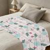 Lightweight Floral Flannel Blanket: Soft, Skin-Friendly Warm Throw for Home, Car (Christmas, Halloween Use)
