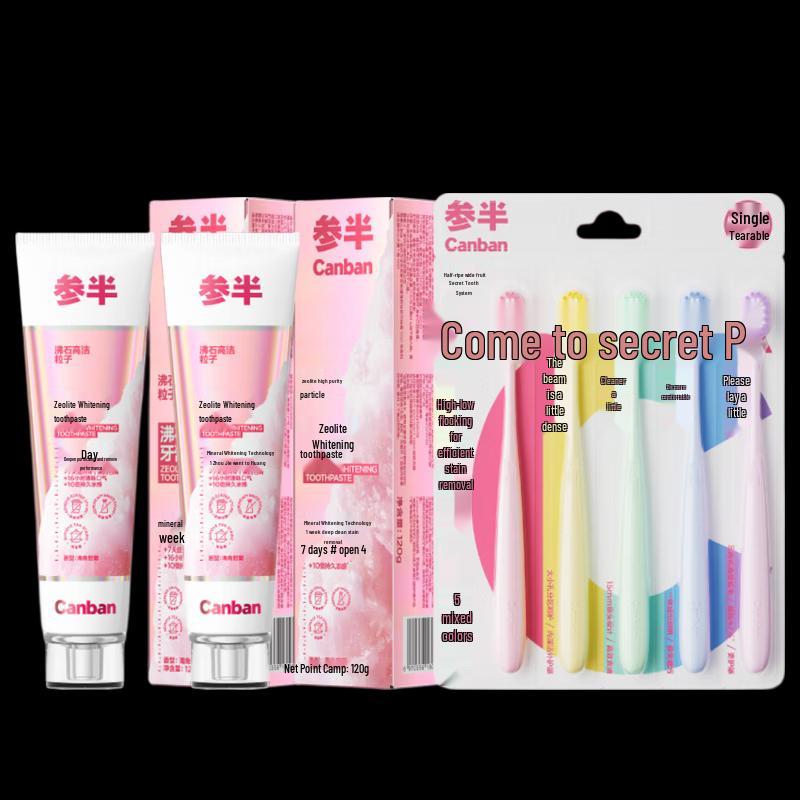 Censen Zeolite Whitening Toothpaste & Toothbrush Set