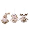 European Inspires Christmas Doll Ornament Knitted Santa Snowman Deer Figurines for Tree and Home Window Hangings