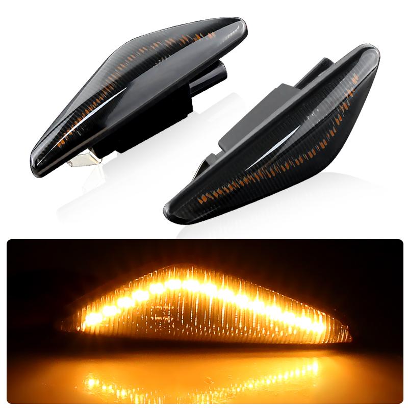 

2pcs Smoked Lens Yellow Light LED Dynamic Side Marker Turn Signal Lights For BMW X3 F25 X5 E70 X6 E71 E72 OEM#63137171007