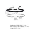 Vnox 2pcs/Set Adjustable Natural Stone Beads Bracelet Set with Stainless Steel Square Box Chain, Men's Casual Jewelry Set Gifts