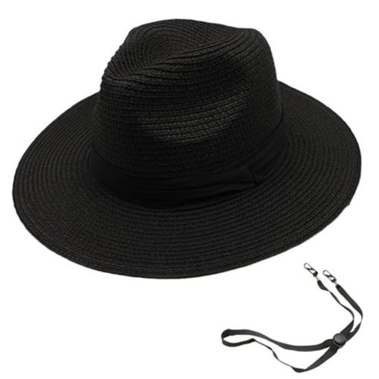 Beach Sun Straw Hat for Women Wide Brim Sun Protection Woven Hat Summer Foldable Packable Roll Up Cap for Travel