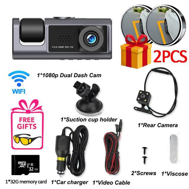 3 Channel Dash Cam for Cars WIFI Video Recorder Portable 1080P Rear View Camera for Vehicle Car DVR G-Sensor Car accessory