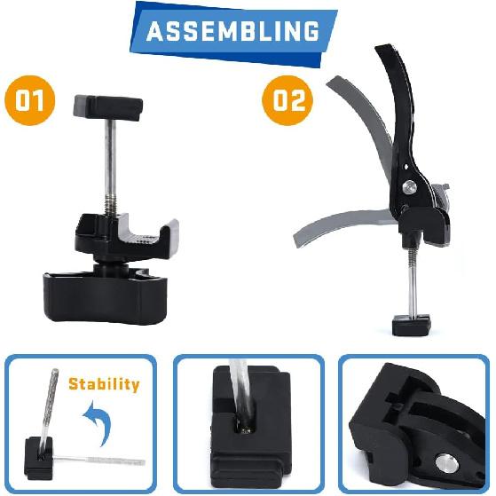 Truck Tonneau Cover Replacement Tallation Accessory For Hard Tri-Fold Tonneau Cover Include Rear Clamp Front Clamp T-Bolts