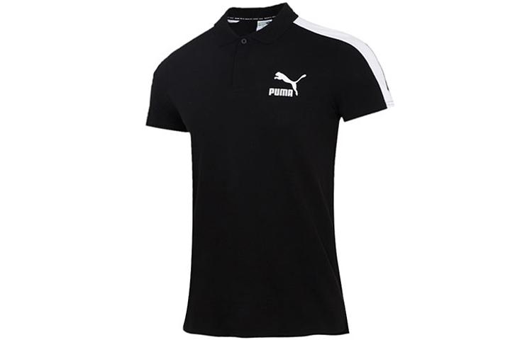 PUMA Polo Shirts Men s Black Polo Collar Moderate Straight Fit 532290-01 L