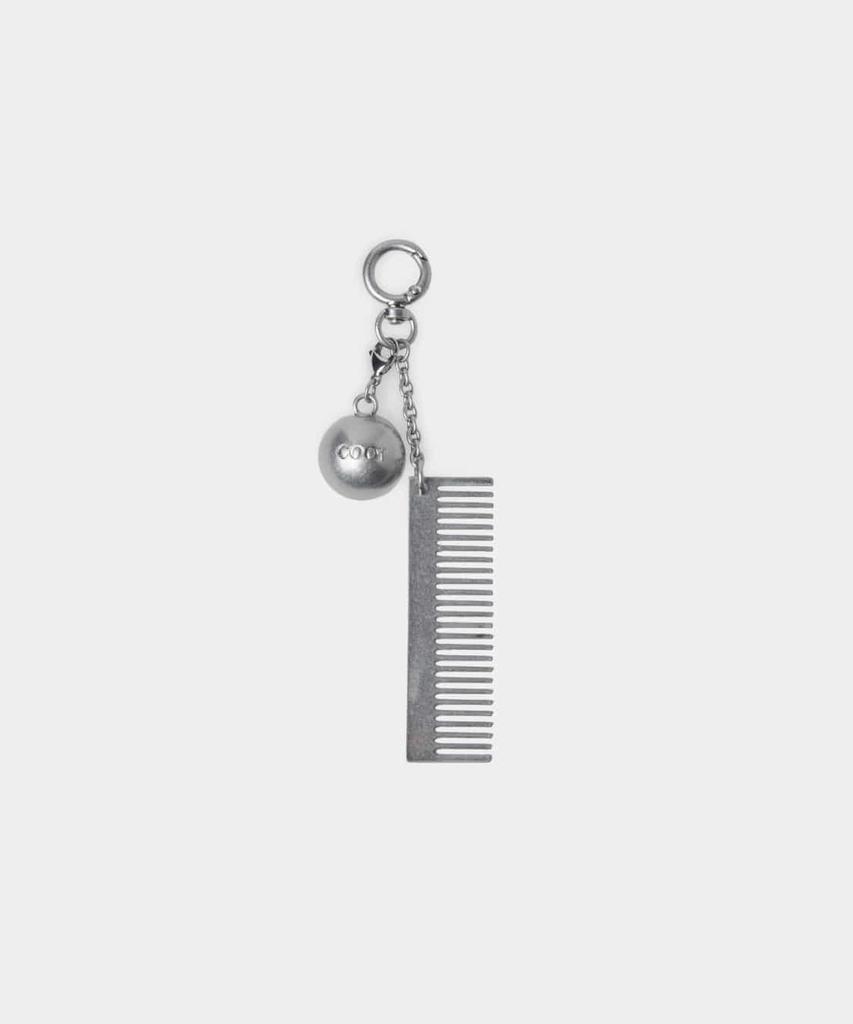Coor Women Metal Comb And Mirror Keyring (Silver)