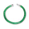 Light Luxury Empty Heart Bracelet Niche Design Rectangular Green Diamond Button Head Bracelet Stainless Steel Jewelry Women