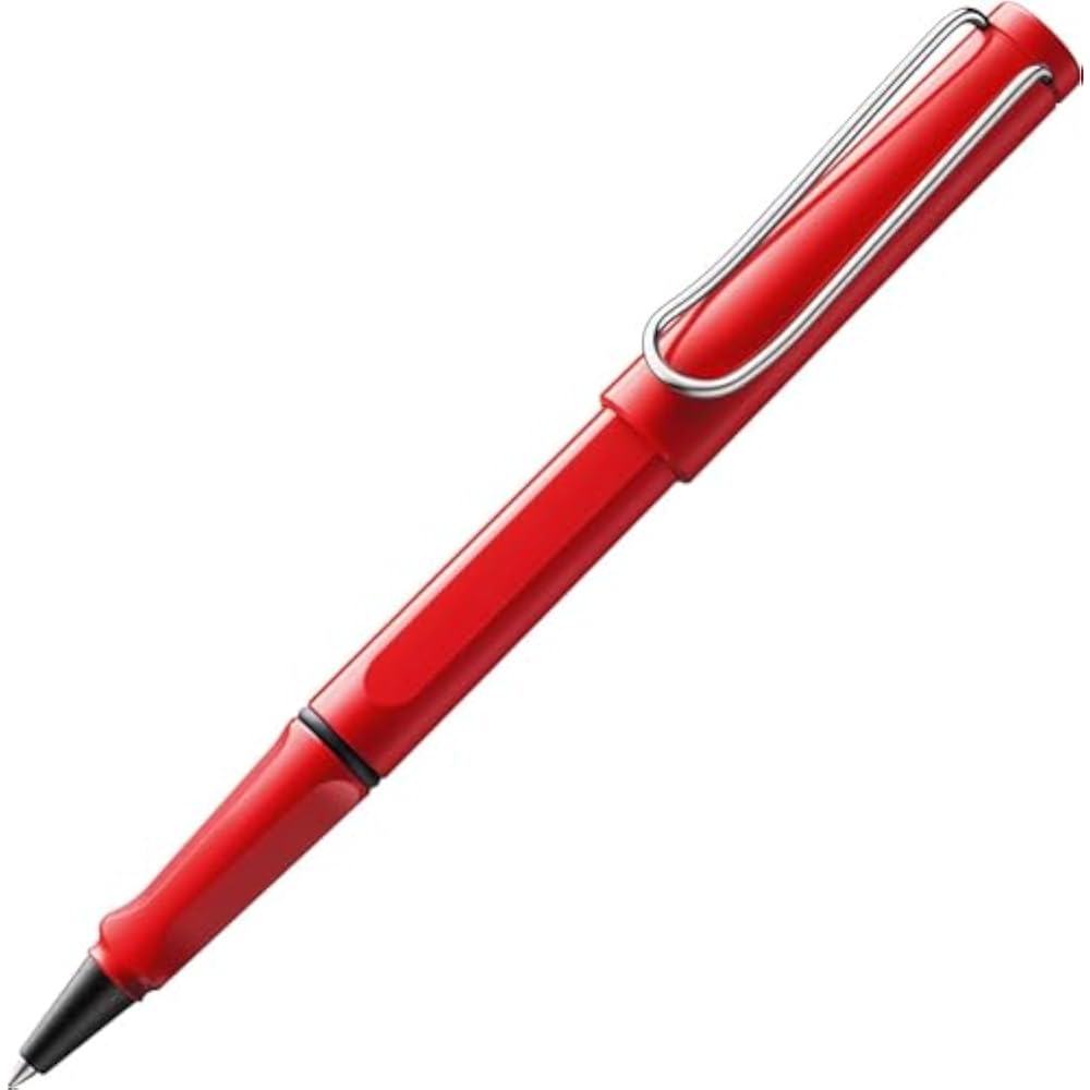 LAMY (Ramy) Safari Red Rollerball Pen - Ergonomic Grip Line Width M - Comfortable for Long Writin...
