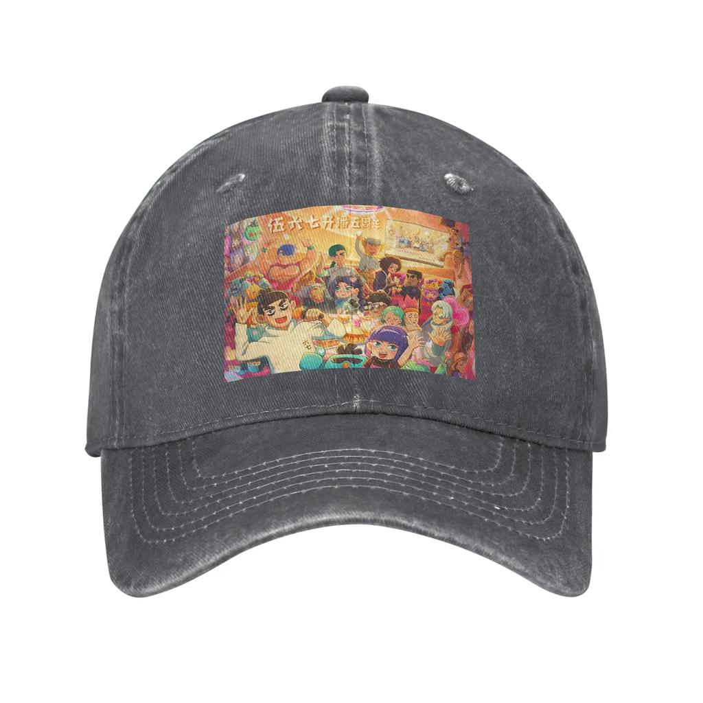 Scissor Seven Action Unisexga Cartoon Washed Denim Cap Casual Baseball Caps Adjustable Hat Summer Unisex Baseball Hats
