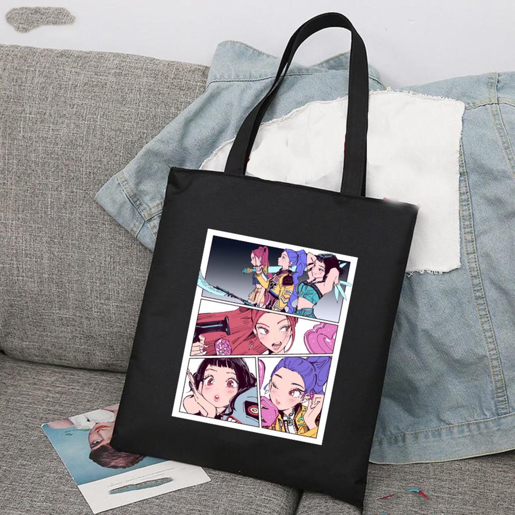 Girls Group Poster Printed Canvas Bag Fan Support Zipper Handbag Women's Bag