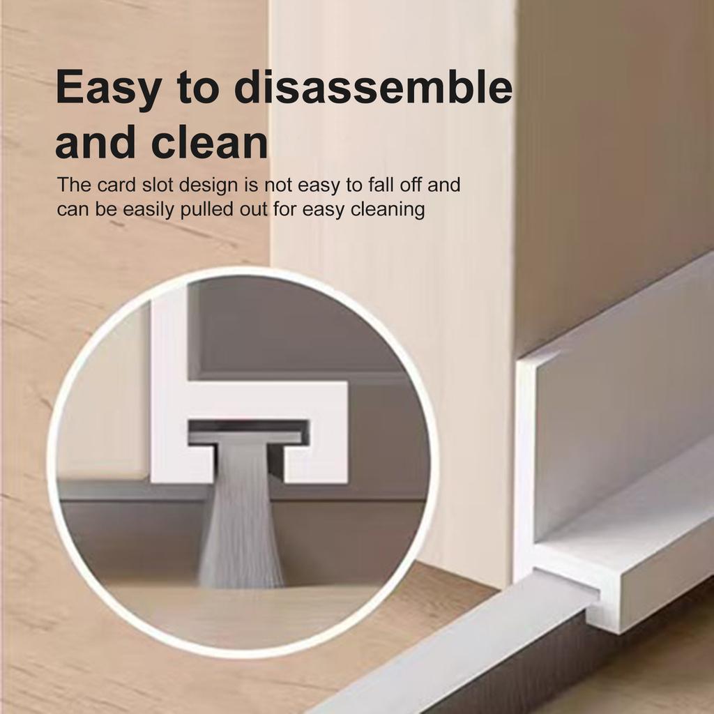Door Bottom Seal Strip with Brush Weatherstripping for Draft Prevention Noise Reduction and Dust Protection Suitable for Various Door Types and Sizes