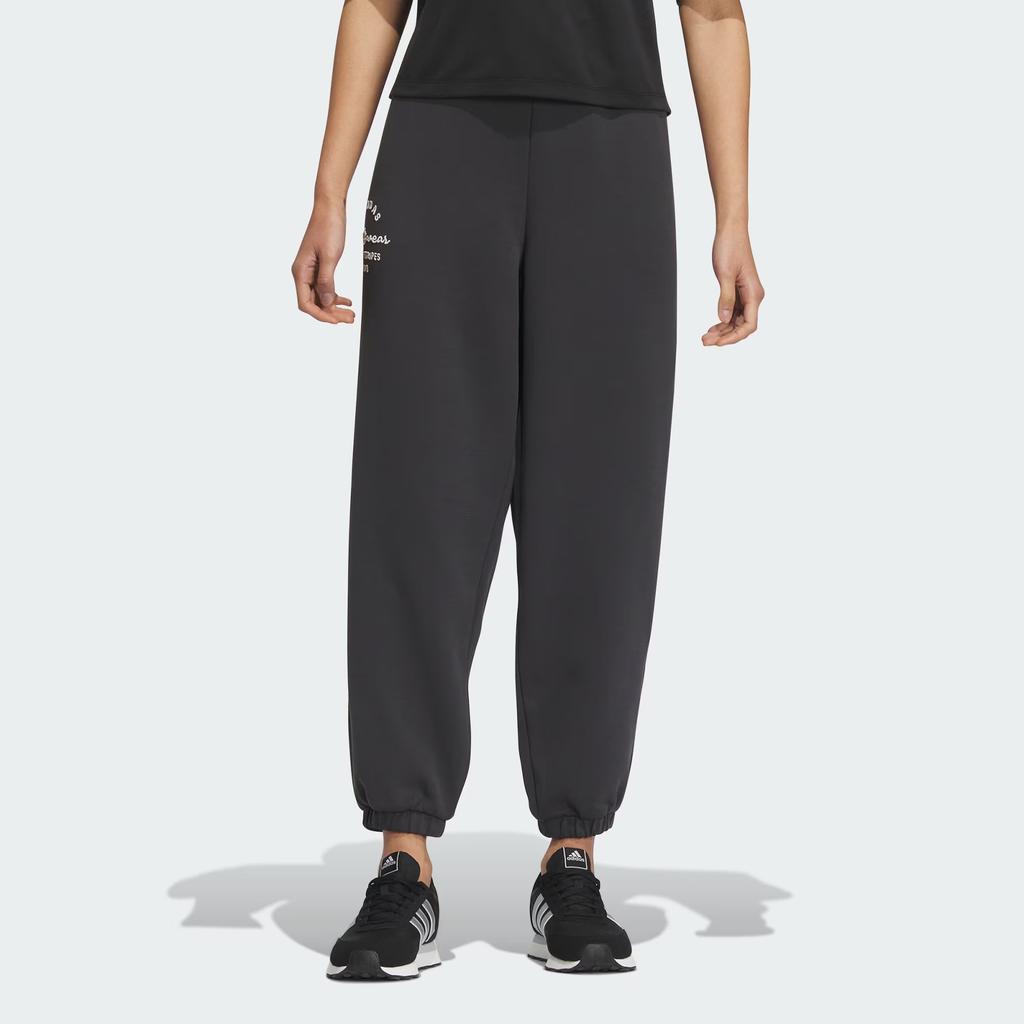 Adidas Sportswear Pants With Letter Logo Print Joggers Women Bottoms Black IS7418