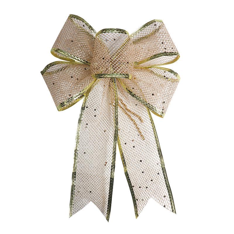 

Christmas Gold Sequin Mesh Bow for DIY Decorations