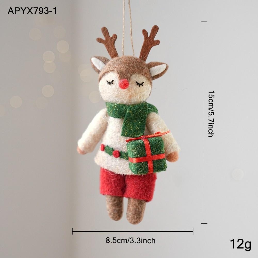 Elk Fox Tree Hanger Hanging Rope Xmas Decoration Cute Doll Pendant  Party Layout