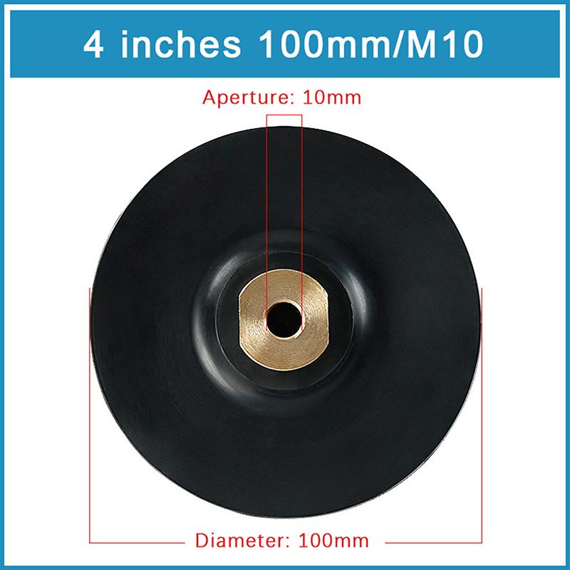 3 Zoll 4 Zoll Gummi Stützteller M10 M14 M16 Gewinde Polierschleifscheibe Stützteller für Winkelschleifer Polierscheibenpad