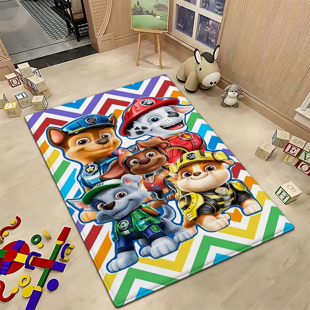 Paw Patrol Police Pup Rectangular Rug Soft Texture Nonslip Carpet For Bedroom Door Living Room Area Home Decor New Year Gift