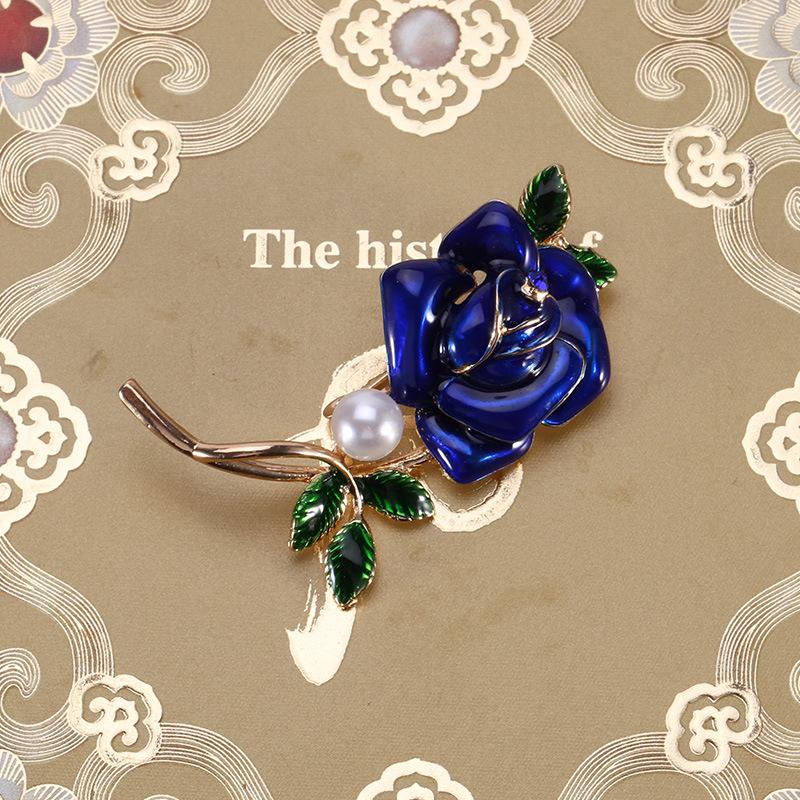 

Брошь из сплава «Стекающая роза», модные и универсальные аксессуары для одежды синий