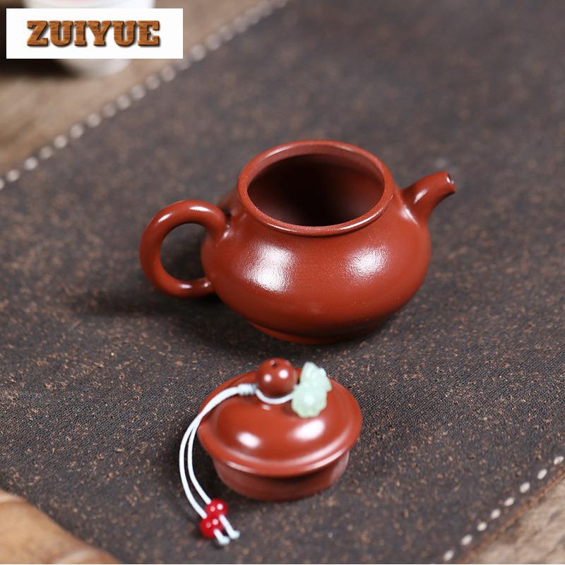 95ml Autentiska Yixing Lila Lera Tekannor Handgjord Pan Pot Rå Malm Dahongpao Lera Vattenkokare Kinesisk Zisha Teservis Cha Tillbehör