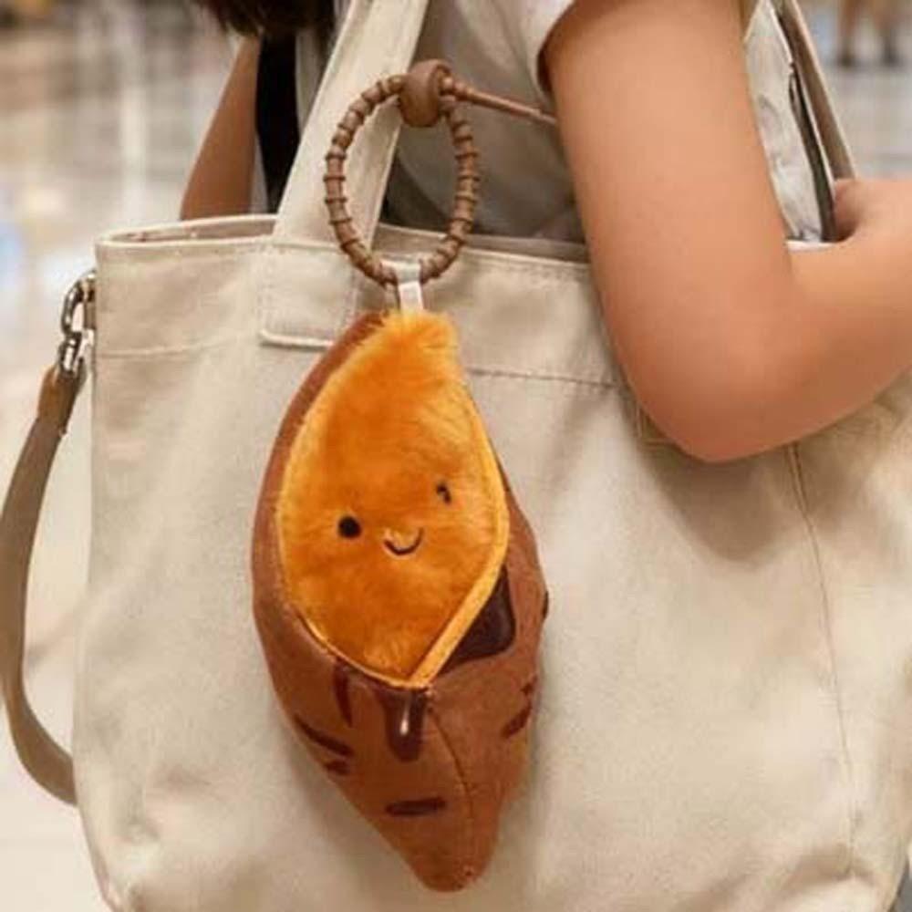 Soft Roasted Sweet Potato Pendant PP Cotton Plush Doll Key Ring Creative Sweet Potato Keychain Men