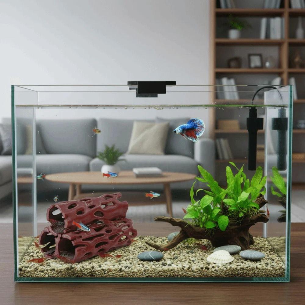 Tree Trunk Shape Fish Shrimp Shelter Plastic Fish Breeding Cave  for Fish Tank Aquarium Landscaping