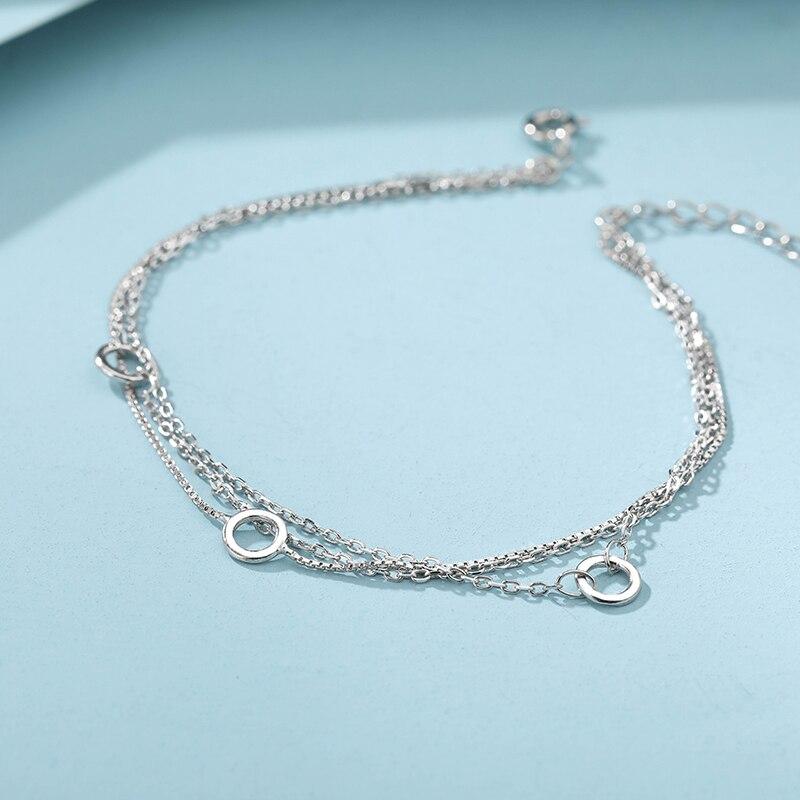 For Women Sterling Color Multilayer Chain Bracelets Geometric Circle Wrist Bracelet Fine JewelryGeometric Chain