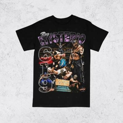 Tricou Bootleg Vintage Rey Mysterio anii '90, Tricou Unisex cu Grafică Retro Wrestling