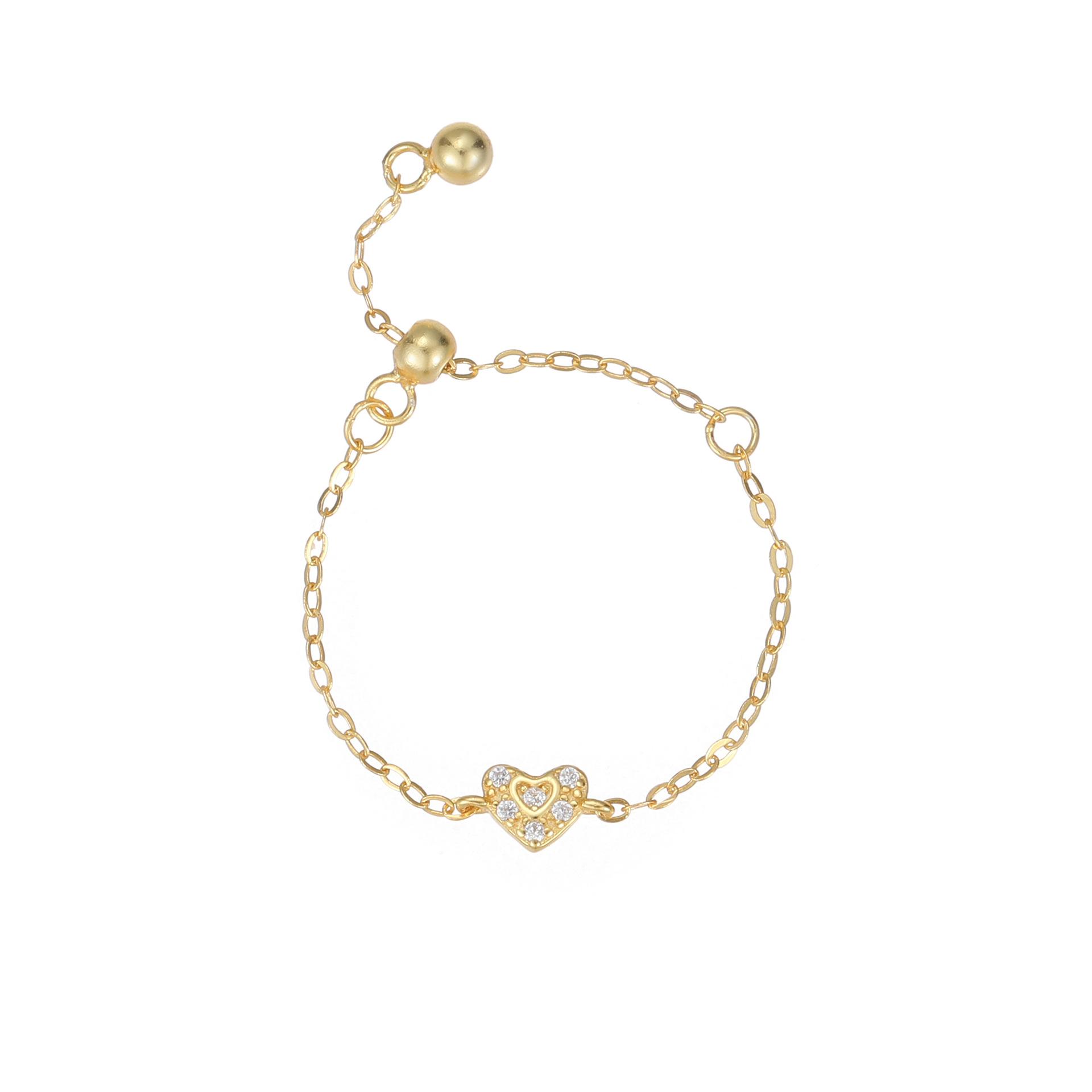 

S925 Sterling Silver 18K Gold Adjustable Women s Drawstring Chain Ring - Light Luxury Cold Style Adjustable Open