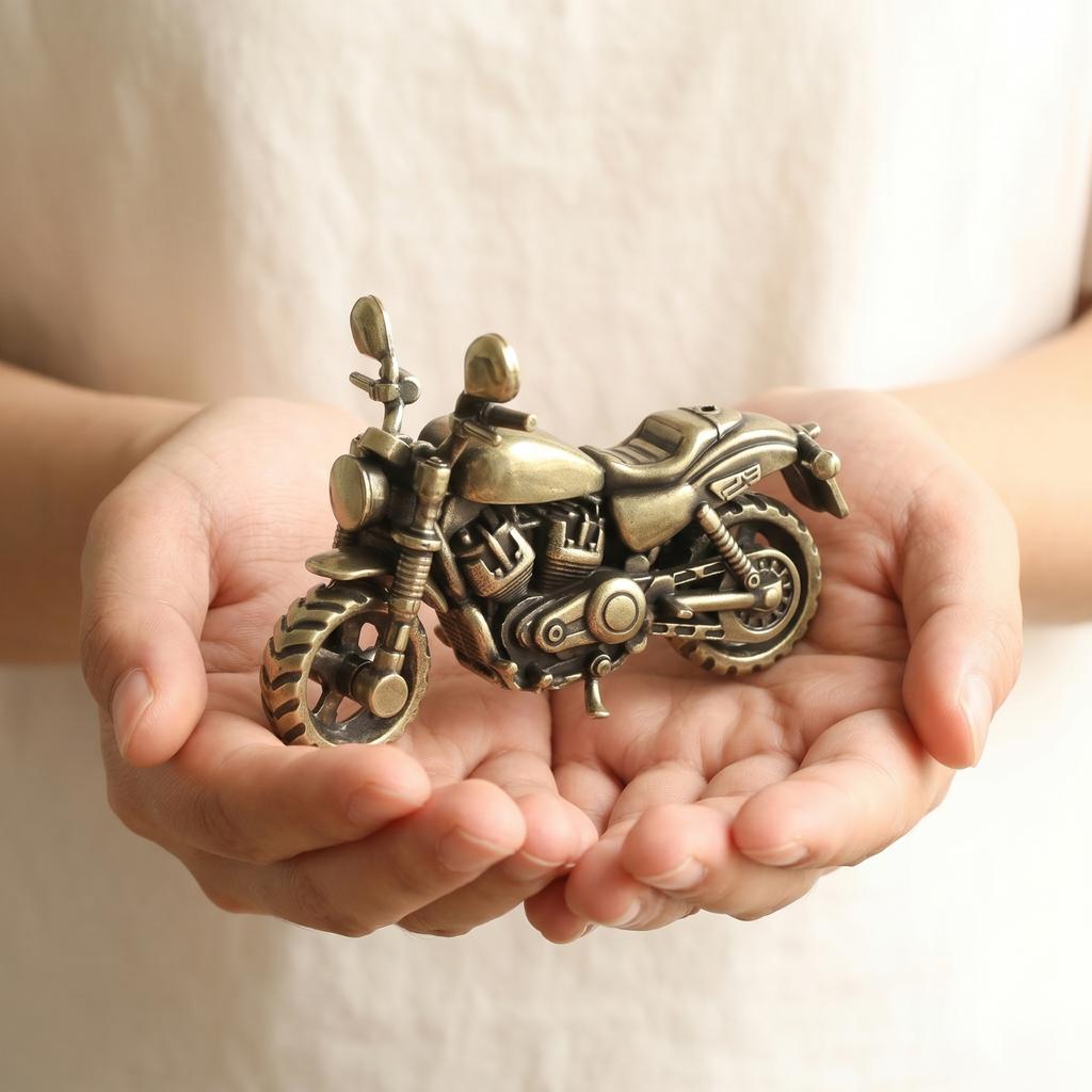 Motorcycle Figurine Metal Motorcycle Model Miniature Antique-Style Sculpture Mechanical for Collectors, Desk, Shelf