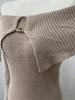 Women's Elegant Off-the-Shoulder Knit Dress with Lapel - European & American Style 2026