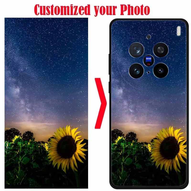 

Customized DIY Black Silicone Soft Phone Case for Vivo X200 Pro 5G X200 Pro Mini Custom Back Cover Cases For Any brand Models X200 Pro Mini 5G