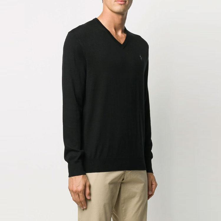 Polo Ralph Lauren Solid Color Logo Embroidered Sweater Men sweater Black 710670789-003