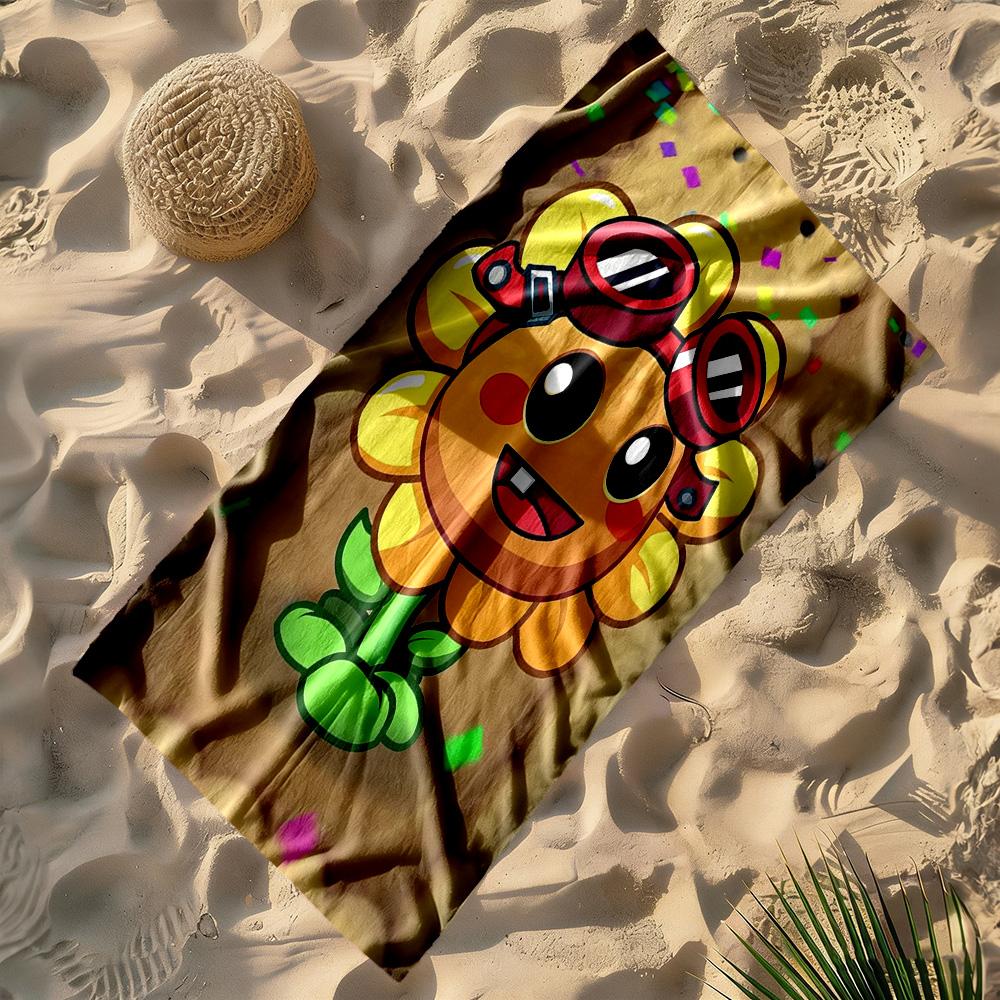 Plants Vs. Zombies Beach Towel Quick-Dry Soft Microfiber Comfortable Lightweight Suitable for Swimming, Gym, Camping, Yoga Vacation